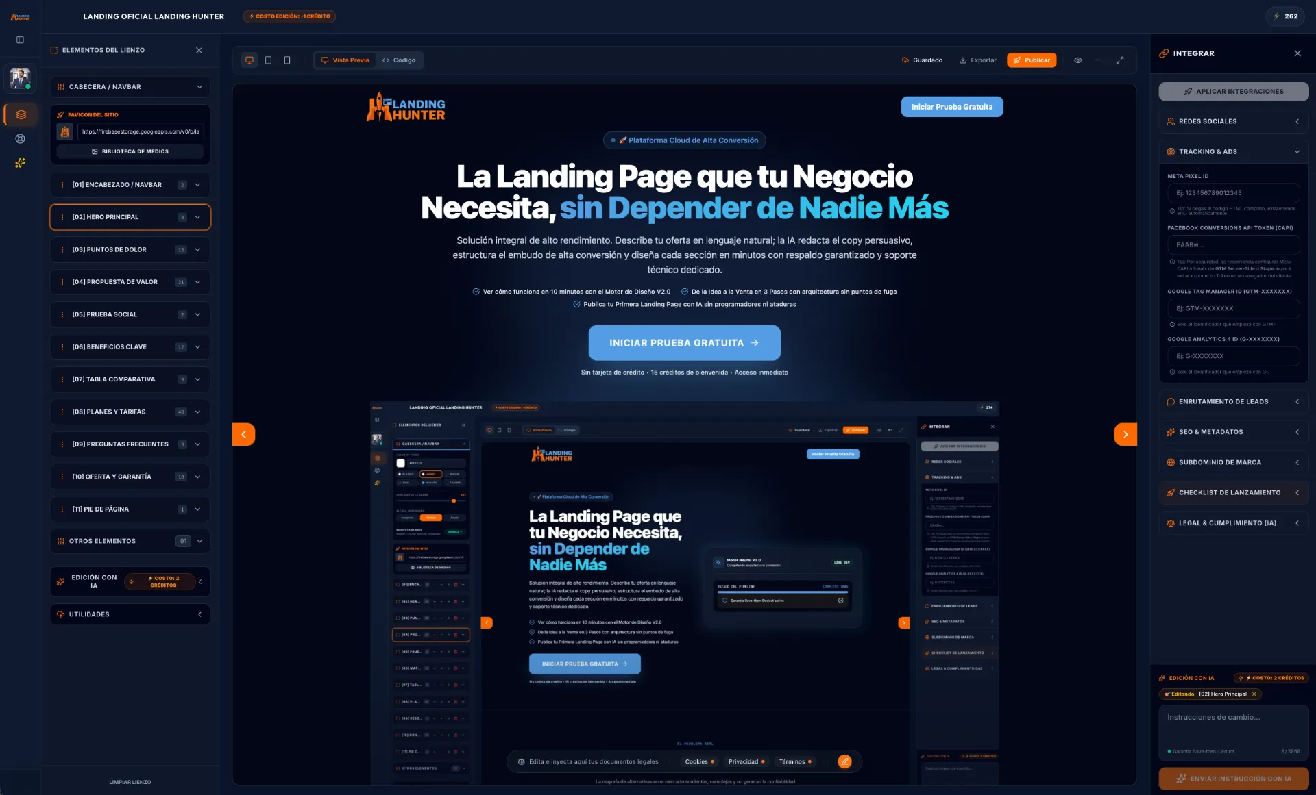 Dashboard de arquitectura y métricas comerciales